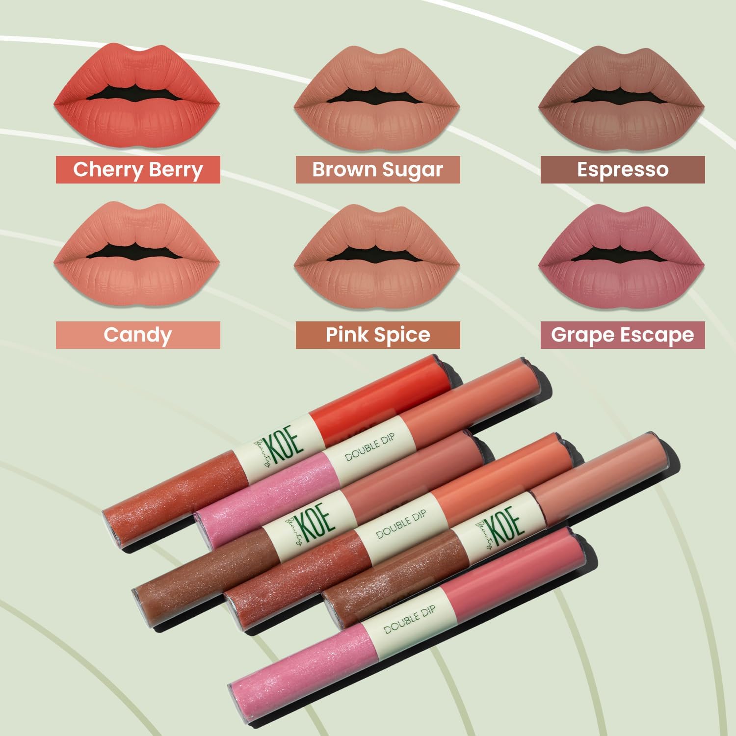 Double Dip Lipstick Combo - Brown Sugar, Candy, Pink Spice